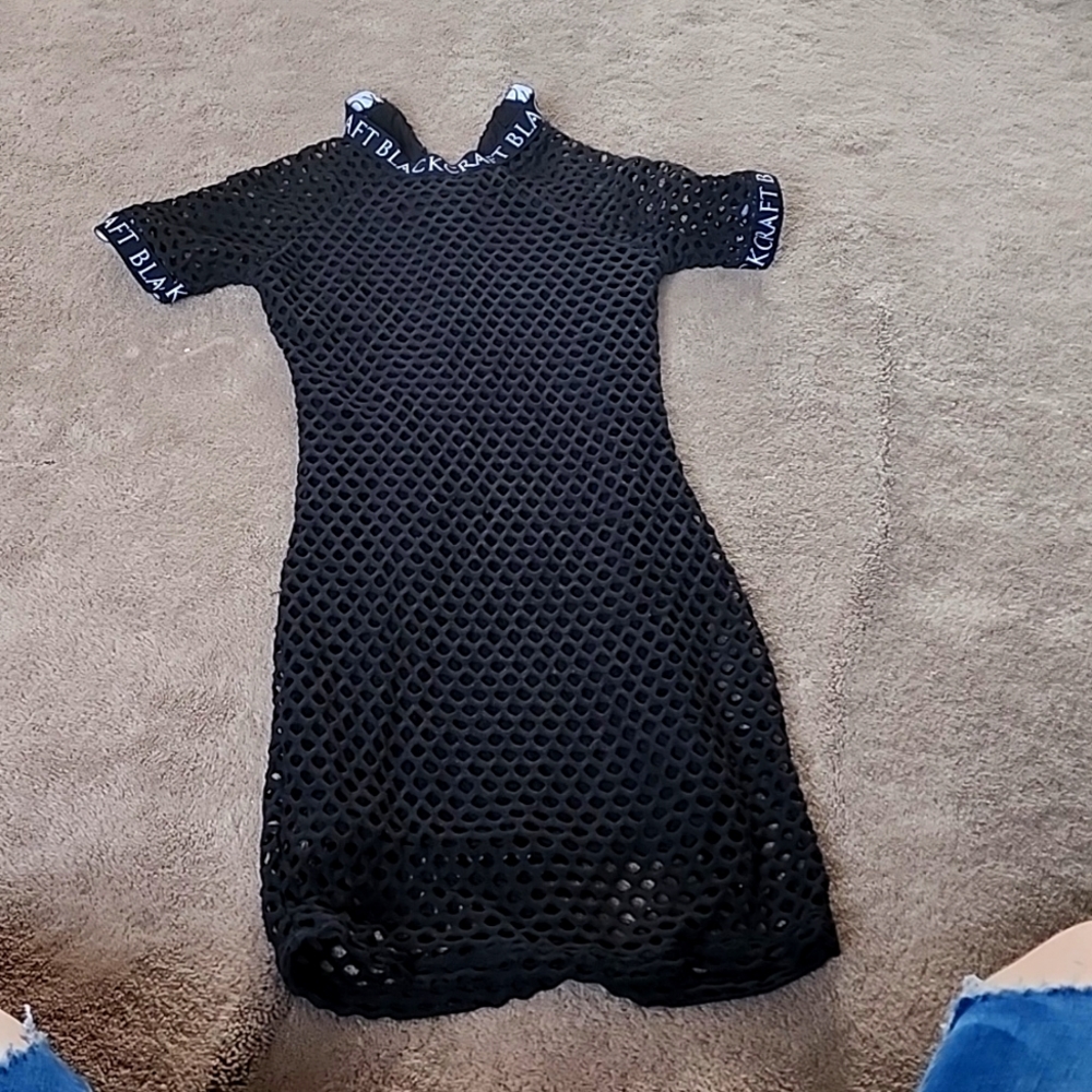 Blackcraft fishnet maxi dress